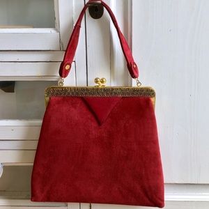 Vintage Stylecraft Miami Suede Evening Bag Wine
